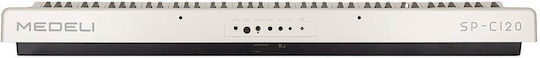 Medeli Electric Stage Piano SP-C120 with 88 Weighted Keys Built-in Speakers and Connection for Headphones and Computer White