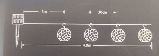 Modee Lighting Hanging Solar Light Garland with Warm White Light 1800K IP44