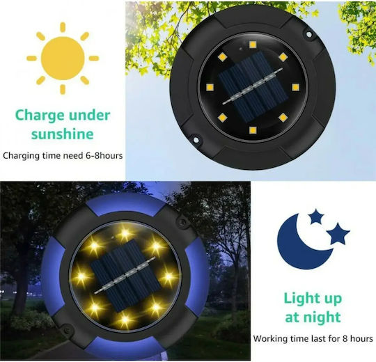 Impermeabil Set 4 Lămpi Solare de Grădină RGB cu Fotocelulă
