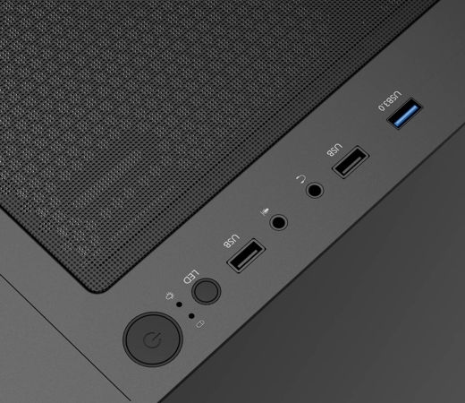Aerocool B310A Flow-G-BK-v1 Gaming Mini-Turm Computergehäuse mit Seitenfenster Schwarz