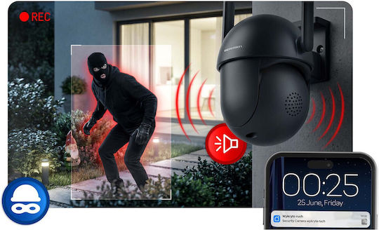 Berdsen IP Überwachungskamera Wi-Fi Full HD+ 5MP Wasserdicht mit Zwei-Wege-Kommunikation