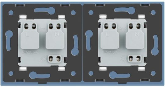 Livolo Doppelter Gemauert Stromsteckdose Blau 1Stück