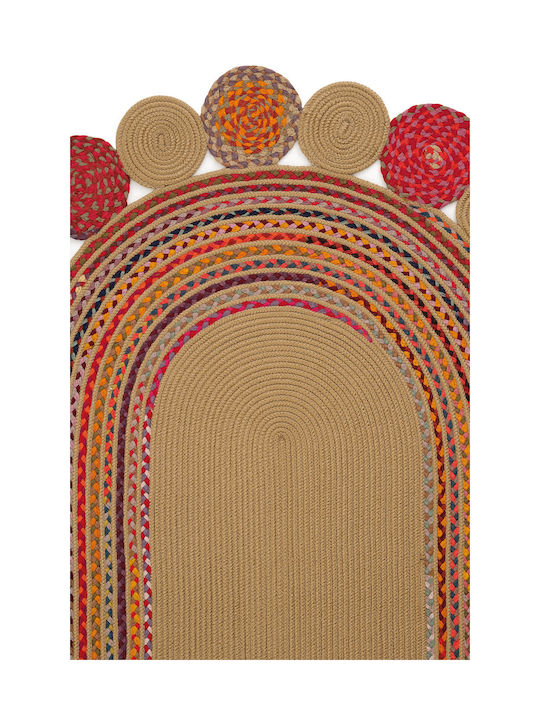 SteweHome Summer Jute Coral Runner Rug 80x150cm