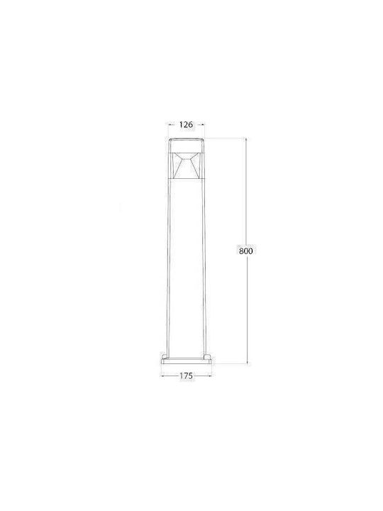 Outdoor Floor Lamp Small Post for Exterior Space 10W IP55 for GX53 Socket Gray