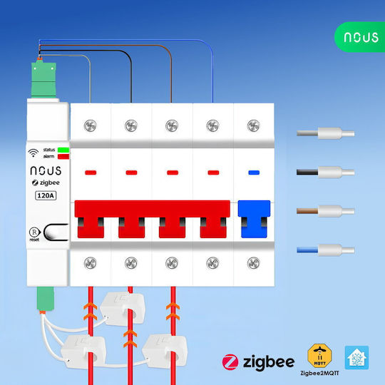 Nous Energy Analyzer for Electric Panel Analog Rail Three-phase Zigbee LAN Google Home Alexa Sonoff Tuya