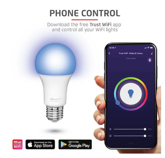 Trust Intelligente LED-Glühbirne für E27 Fassung RGB