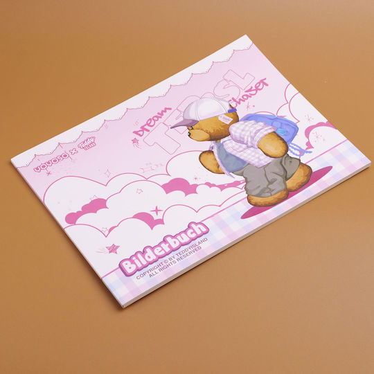 Teddy Island Series Painting Pad A4 – Purple Blank Inner Pages 28 Sheets