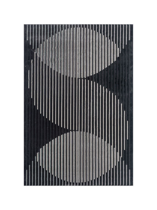 SteweHome Rectangular Black Rug 100x200cm