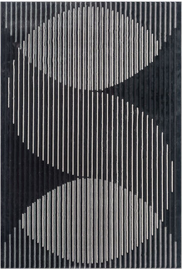 SteweHome Χαλί Ορθογώνιο Μαύρο 100x200cm