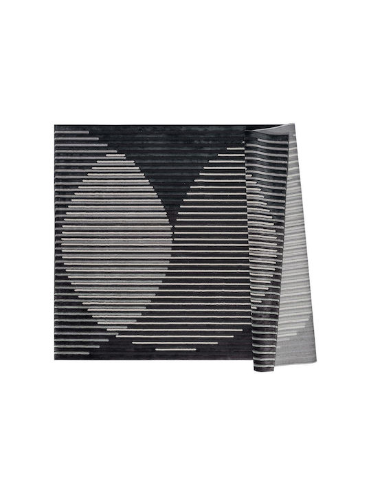 SteweHome Rectangular Black Rug 100x200cm