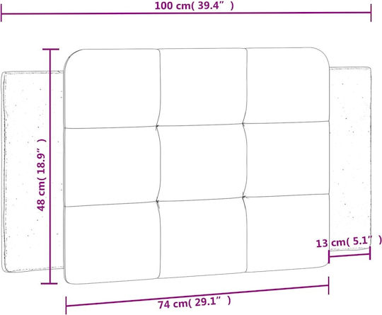 vidaXL Cushion for Headboard with Leather White 100x48cm