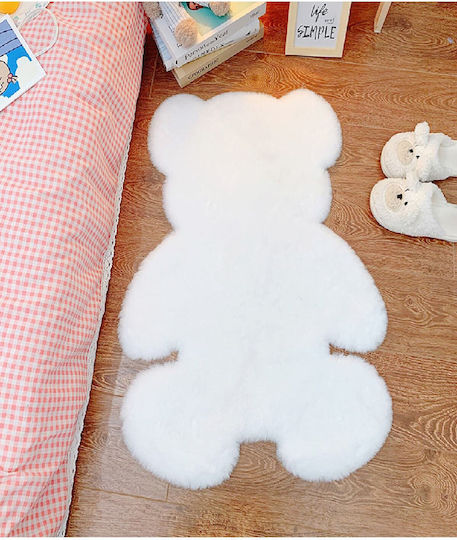SteweHome Kinderteppich Weiß Rund mit Durchmesser 140cm