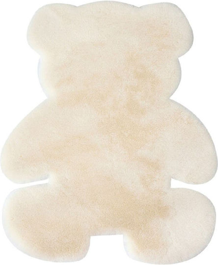 SteweHome Kids Beige Round Rug with Diameter 50cm Thickness 60mm