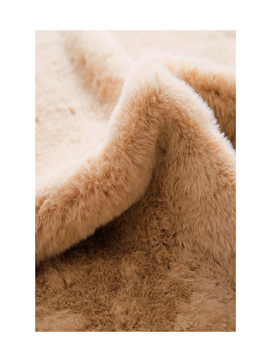 SteweHome Covor Pentru Copii Bej Rotund Cu Diametru 60cm Grosime 60mm