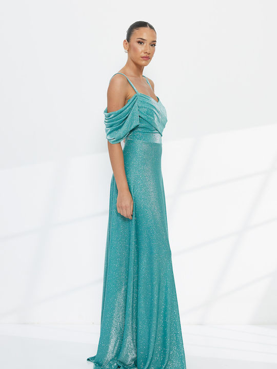 Summer Maxi Evening Dress Petrol Blue