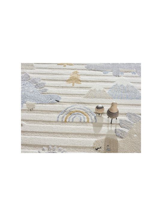 SteweHome Παιδικό Χαλί Ομάδες Μπλε 80x200cm Πάχους 60mm