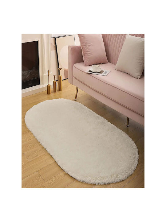 SteweHome Non-Slip Runner Rug Furry Ecru 80x290cm