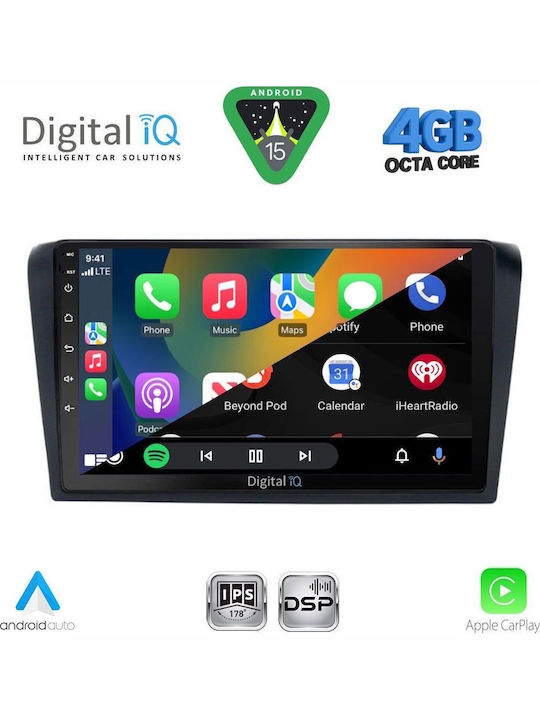 Digital IQ Car Audio System for Mazda 3 2003-2008 with Clima (Bluetooth/USB/WiFi/GPS/Apple CarPlay/Android Auto) with 9" Touch Screen