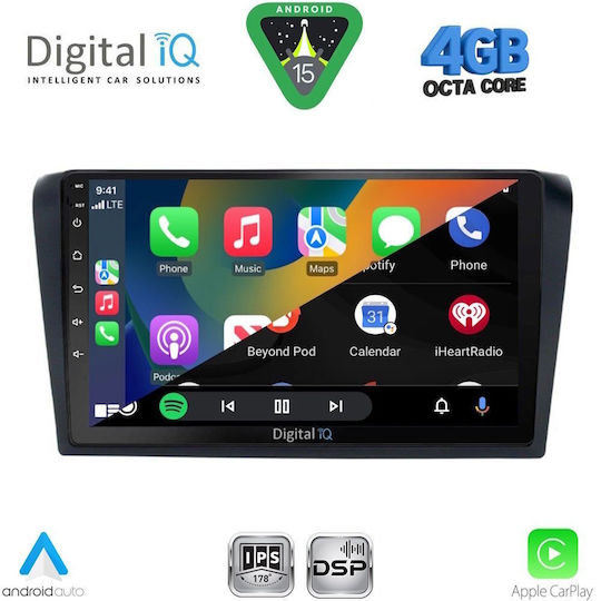 Digital IQ Car Audio System for Mazda 3 2003-2008 with Clima (Bluetooth/USB/WiFi/GPS/Apple CarPlay/Android Auto) with 9" Touch Screen