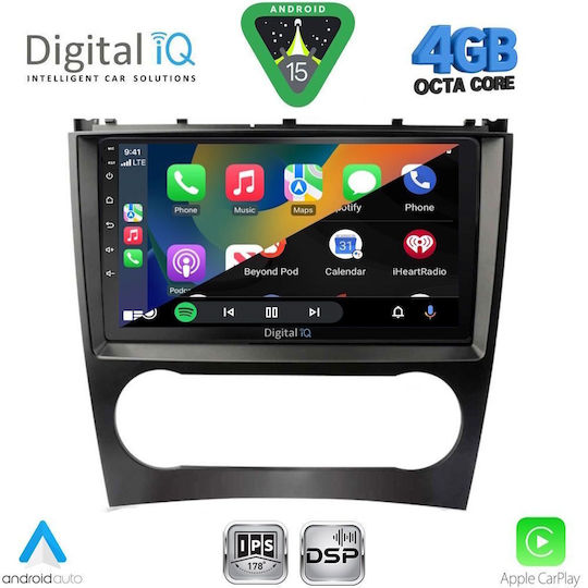 Digital IQ Car Audio System for Mercedes-Benz CLK Class 2004-2008 Bluetooth USB WiFi GPS Apple CarPlay Android Auto with 9" Touch Screen