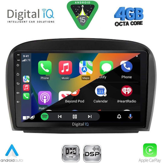 Digital IQ Ηχοσύστημα Αυτοκινήτου για Mercedes-Benz SL 2006-2012 (Bluetooth/USB/WiFi/GPS/Apple-Carplay/Android-Auto) με Οθόνη Αφής 9"