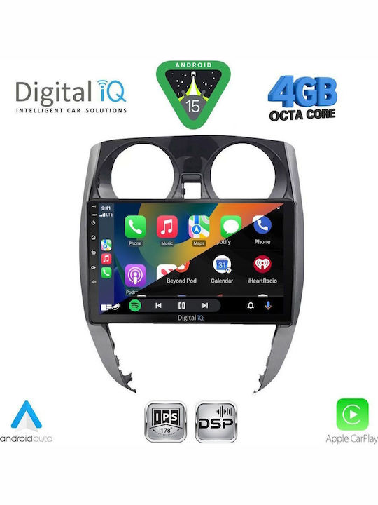 Digital IQ Car Audio System for Nissan Note 2012-2020 Bluetooth USB WiFi GPS Apple CarPlay Android Auto with 10" Touch Screen