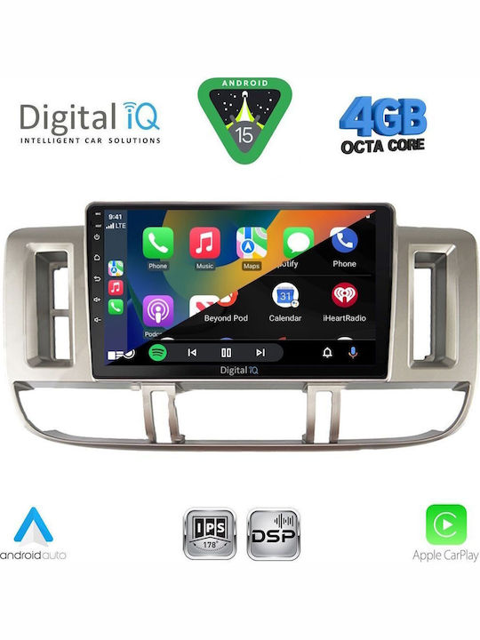 Digital IQ Car Audio System for Nissan X-Trail 2000-2004 Bluetooth USB WiFi GPS Apple CarPlay Android Auto with 9" Touch Screen
