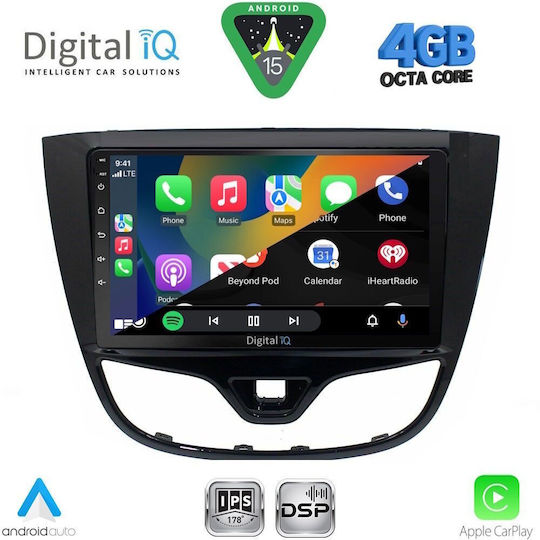 Digital IQ Car Audio System for Opel Karl 2014-2019 Bluetooth USB WiFi GPS Apple CarPlay Android Auto with 10" Touch Screen