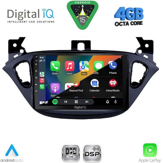 Digital IQ Ηχοσύστημα Αυτοκινήτου για Opel Adam / Corsa 2014-2019 (Bluetooth/USB/WiFi/GPS/Apple-Carplay/Android-Auto) με Οθόνη Αφής 9"
