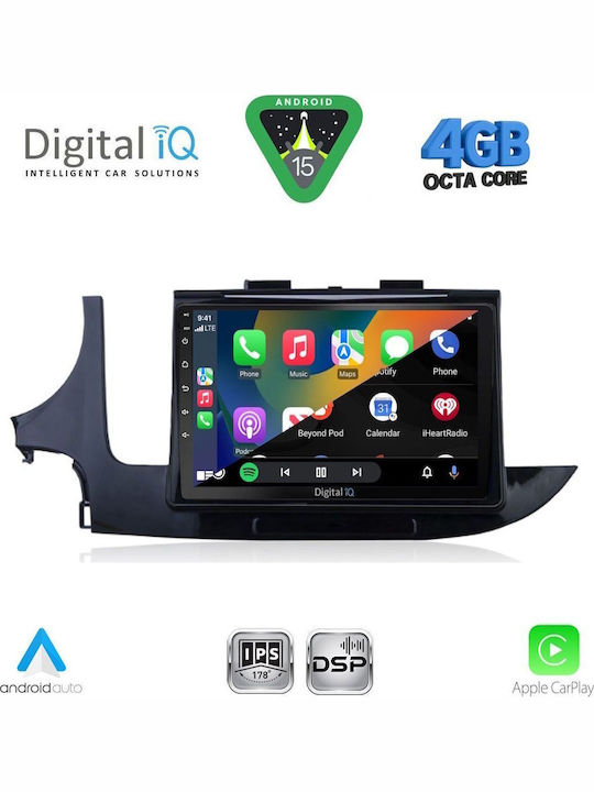 Digital IQ Car Audio System for Opel Mokka 2016-2021 Bluetooth USB WiFi GPS Apple CarPlay Android Auto with 9" Touch Screen