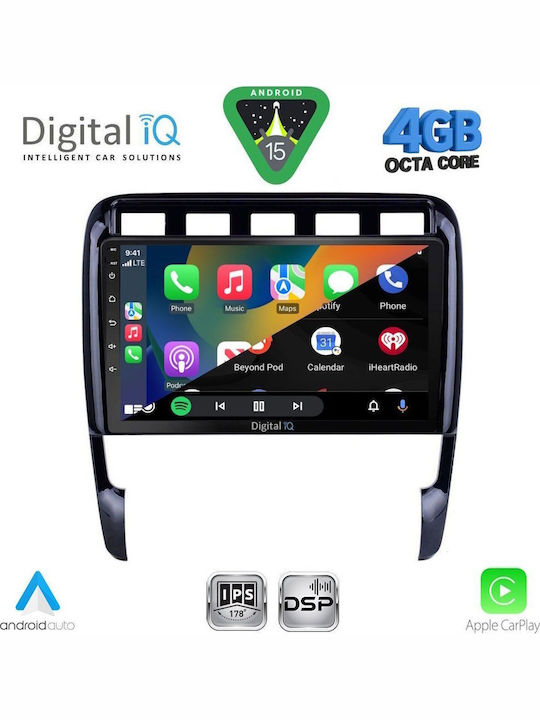 Digital IQ Car Audio System for Porsche Cayenne 2002-2011 Bluetooth USB WiFi GPS Apple CarPlay Android Auto with 9" Touch Screen