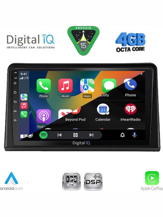 Digital IQ Car Audio System for Renault Express 2020 (Bluetooth/USB/WiFi/GPS/Apple CarPlay/Android Auto) with 9" Touch Screen