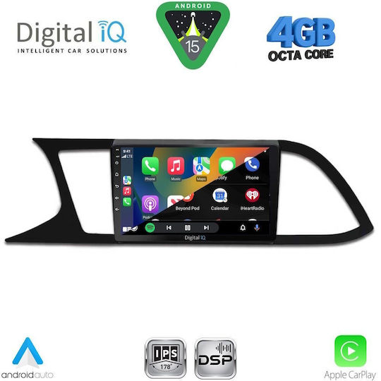 Digital IQ Ηχοσύστημα Αυτοκινήτου για Seat Leon 2012-2021 με Clima (Bluetooth/USB/WiFi/GPS/Apple-Carplay/Android-Auto) με Οθόνη Αφής 9"