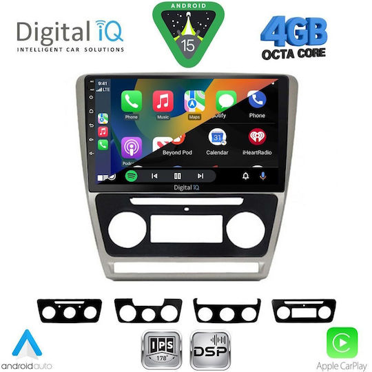 Digital IQ Car Audio System for Skoda Octavia 2005-2012 with Clima Bluetooth USB WiFi GPS Apple CarPlay Android Auto with 10" Touch Screen