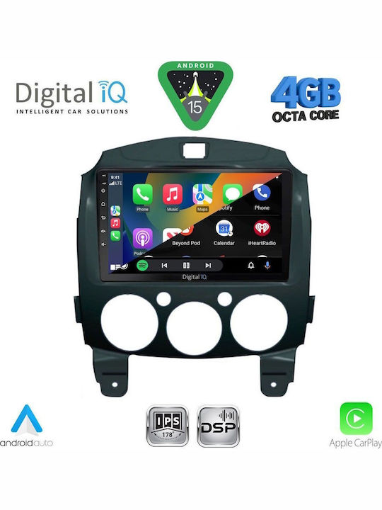 Digital IQ Car Audio System for Mazda 2 2007-2014 Bluetooth USB WiFi GPS Apple CarPlay Android Auto with 9" Touch Screen
