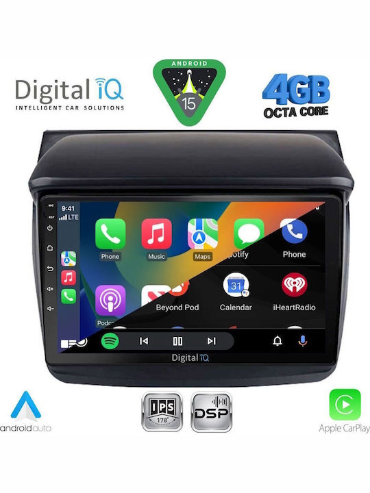 Digital IQ Car Audio System for Mitsubishi L200 2006-2015 Bluetooth USB WiFi GPS Apple CarPlay Android Auto with 9" Touch Screen
