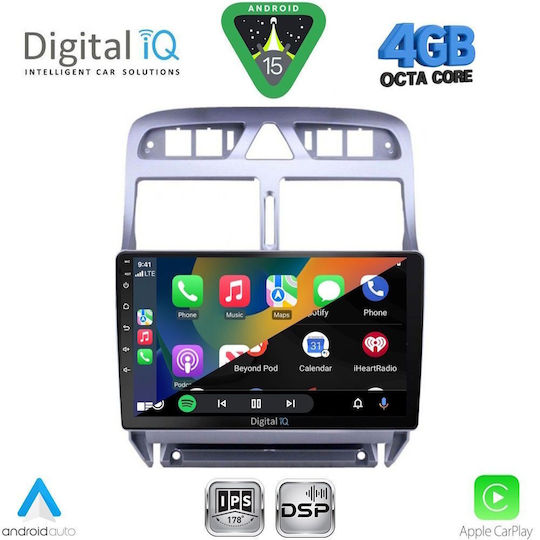 Digital IQ Car Audio System for Peugeot 307 2001-2008 Bluetooth USB WiFi GPS Apple CarPlay Android Auto with 9" Touch Screen