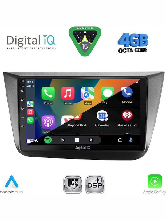 Digital IQ Car Audio System for Seat Altea 2004-2015 with Clima Bluetooth USB WiFi GPS Apple CarPlay Android Auto with 9" Touch Screen