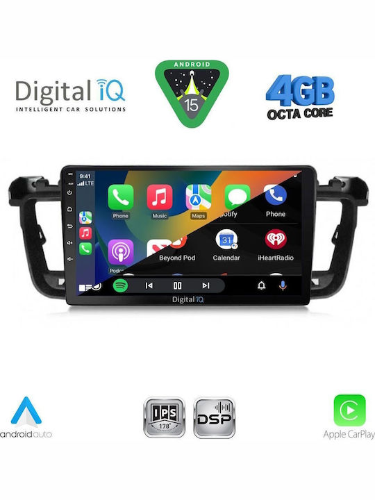 Digital IQ Car Audio System for Peugeot 508 2010-2016 Bluetooth USB WiFi GPS Apple CarPlay Android Auto with 9" Touch Screen