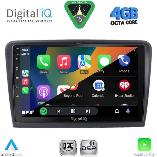 Digital IQ Car Audio System for Skoda Superb 2008-2015 with Clima Bluetooth USB WiFi GPS Apple CarPlay Android Auto with 10" Touch Screen