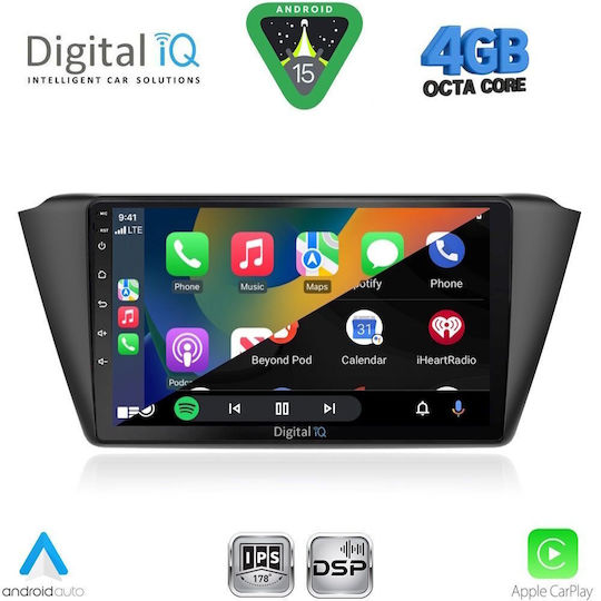 Digital IQ Car Audio System for Skoda Fabia 2015-2022 with Clima (Bluetooth/USB/WiFi/GPS/Apple CarPlay/Android Auto) with 9" Touch Screen