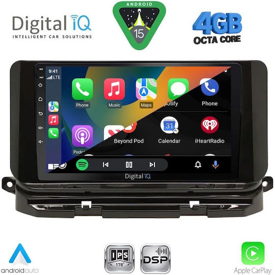 Digital IQ Car Audio System for Skoda Octavia 2021 with Clima (Bluetooth/USB/WiFi/GPS/Apple CarPlay/Android Auto) with 10" Touch Screen