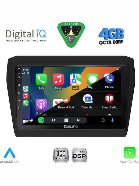 Digital IQ Car Audio System for Suzuki Swift 2017 (Bluetooth/USB/WiFi/GPS/Apple CarPlay/Android Auto) with 9" Touch Screen