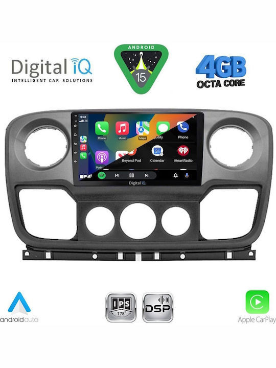 Digital IQ Car Audio System for Opel Movano Renault Master Nissan NV400 2010-2020 Bluetooth USB WiFi GPS Apple CarPlay Android Auto with 10" Touch Screen