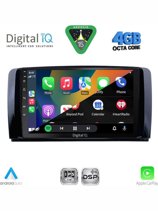 Digital IQ Car Audio System for Mercedes-Benz R-Class 2006-2015 Bluetooth USB WiFi GPS Apple CarPlay Android Auto with 9" Touch Screen