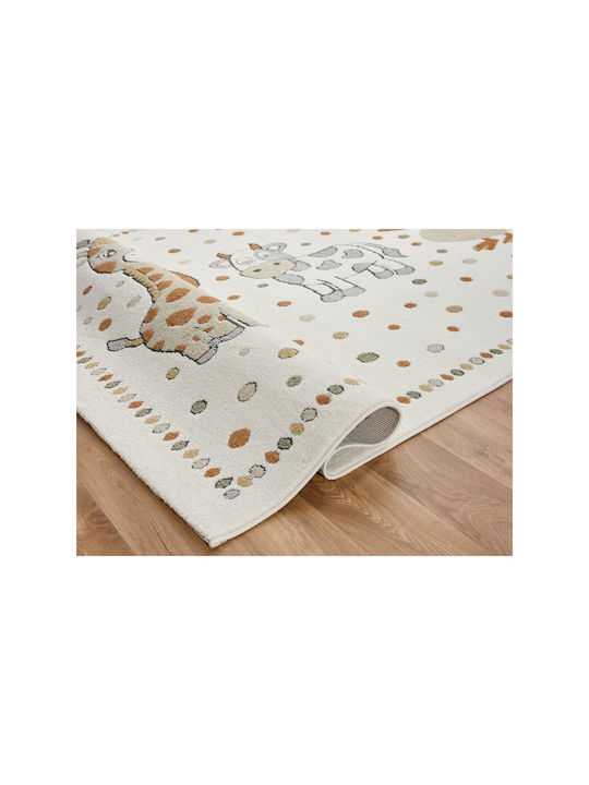 SteweHome Covor Pentru Copii Din Bumbac Bej Tăiat La Dimensiune Lățime 80cm 80x150cm Grosime 60mm