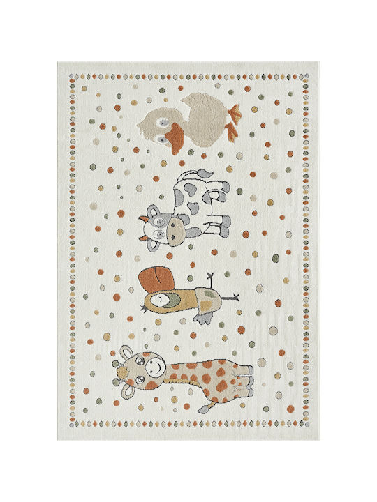SteweHome Covor Pentru Copii Din Bumbac Bej Tăiat La Dimensiune Lățime 80cm 80x150cm Grosime 60mm