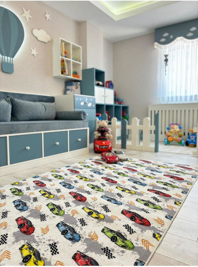 SteweHome Kinderteppich Weiß nach Meter Breite 140cm 140x220cm Dicke 60mm