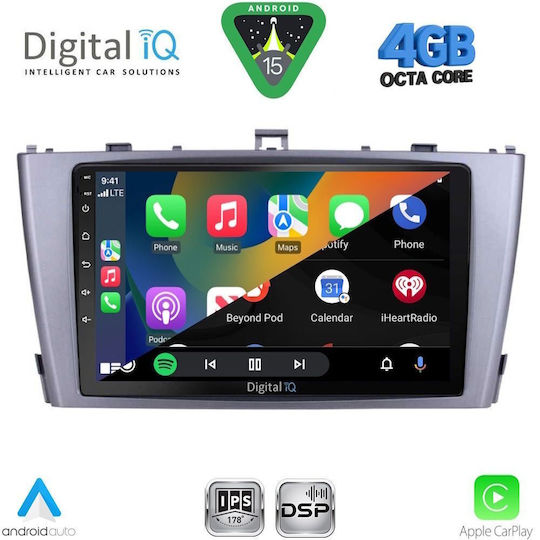 Digital IQ Car Audio System for Toyota Avensis 2009-2015 Bluetooth USB WiFi GPS Apple CarPlay Android Auto with 9" Touch Screen