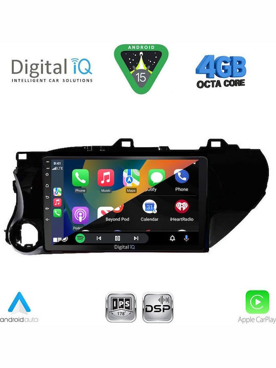 Digital IQ Car Audio System for Toyota Hilux 2017 Bluetooth USB WiFi GPS Apple CarPlay Android Auto with 10" Touch Screen